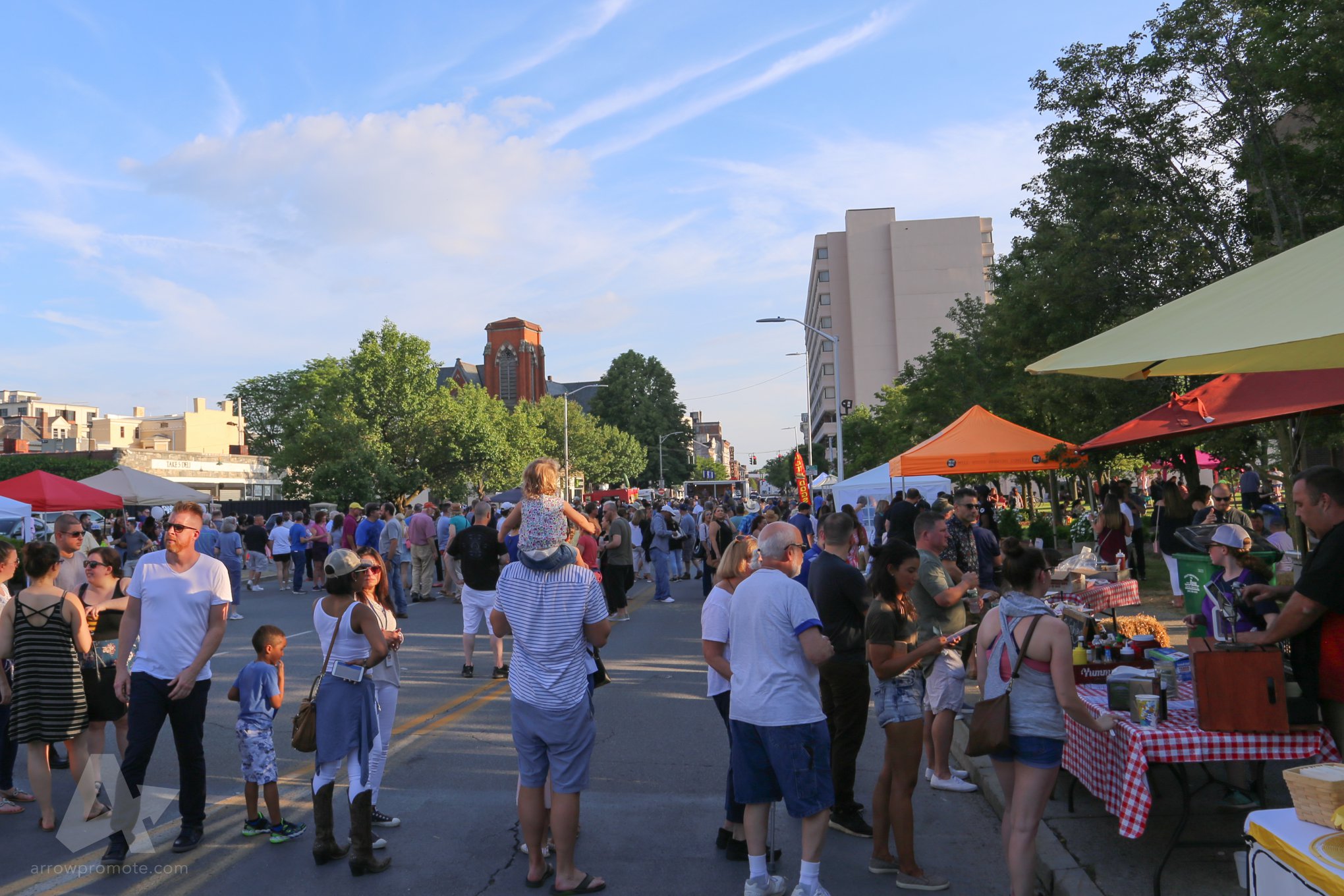 People enjoying First Friday event